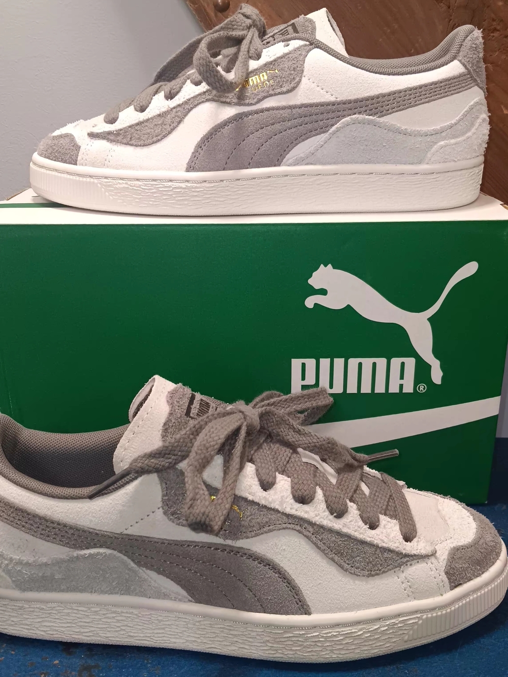 Puma Suede Classic Sneakers in White and Gray